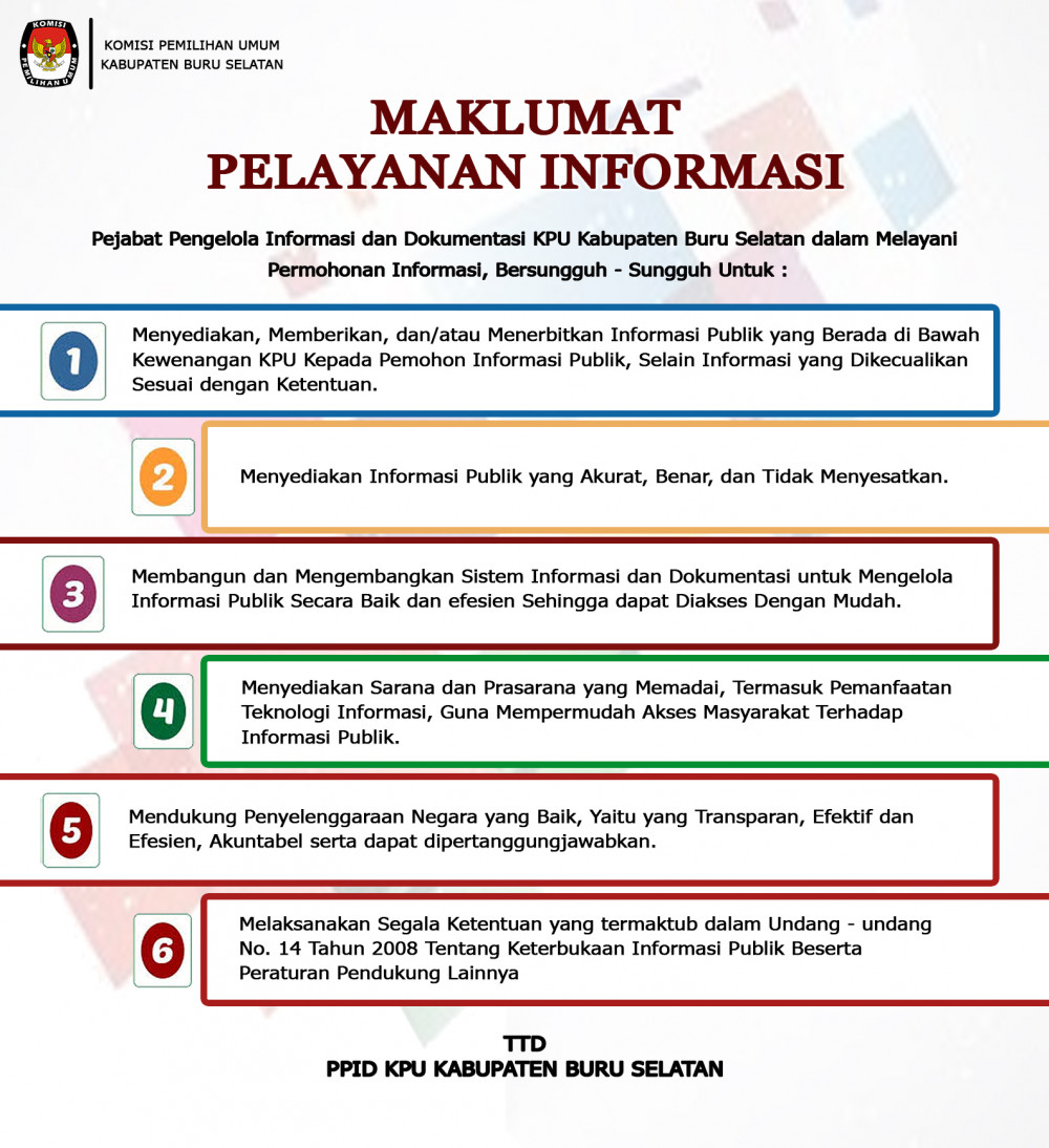 MAKLUMAT PELAYANAN INFORMASI